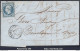 FRANCE N°14Af BLEU LAITEUX SUR LETTRE PC 722 CHAMPLITTE HTE SAONE DU 04/07/1854 - 1853-1860 Napoléon III