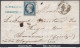 FRANCE N° 10a BLEU FONCÉ SUR LETTRE PC 886 CLERMONT FERRAND + CAD DU 20/05/1853 - 1852 Louis-Napoléon