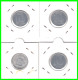 REPUBLICA DEMOCRATICA DE ALEMANIA ( DDR ) 4 MONEDAS DE 10 PFENNING AÑO 1965 - 1968 - 1967 -  1979 - CECA - A - EMBLEMA A - 5 Pfennig