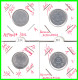 REPUBLICA DEMOCRATICA DE ALEMANIA ( DDR ) 4 MONEDAS DE 10 PFENNING AÑO 1965 - 1968 - 1971 -  1982 - CECA - A - EMBLEMA A - 5 Pfennig