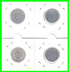 REPUBLICA DEMOCRATICA DE ALEMANIA ( DDR ) 4 MONEDAS DE 10 PFENNING AÑO 1965 - 1968 - 1971 -  1982 - CECA - A - EMBLEMA A - 5 Pfennig