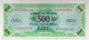 500 AM LIRE SERIE BILINGUE A....A 1943 R2 RR Bb+ Scritta Al R. LOTTO 2103 - Allied Occupation WWII