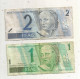 Billet, Brésil, Banco Central Do Brasil, 1 Et 2 Reals , 2 Scans, LOT DE 2 BILLETS, Frais Fr 1.65 E - Brésil