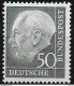 1954 Deutschland Germany   Mi. 189 ** MNH  Prof Schlegel  "50 Pf. Heuss" - Ungebraucht