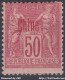 CHINE TYPE GROUPE 50c ROSE SURCHARGE CARMIN N° 12a NEUF * GOMME AVEC CHARNIERE - COTE 100 € - Neufs