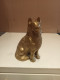 Statuette De Chien Ancienne En Bronze Doré Hauteur 11 Cm - Bronzi