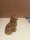 Delcampe - Statuette De Chien Ancienne En Bronze Doré Hauteur 11 Cm - Bronzi