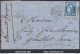 FRANCE N° 46B SUR LETTRE GC 1053 CLERMONT FERRAND + CAD DU 08/03/1871 - 1870 Bordeaux Printing