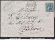 FRANCE N°45C SUR LETTRE GC 1707 GRASSE ALPES MARITIMES + CAD DU 10/01/1871 - 1870 Bordeaux Printing