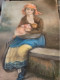 PASTEL SIGNE FEMME MERE ALLAITANT SON ENFANT TAILLE CADRE 39.5 X 31 CM - Pasteles