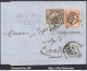 FRANCE N°38+56 SUR LETTRE GC 2795 PAU BASSES PYRENEES + CAD DU 05/03/1874 - 1871-1875 Ceres