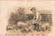 Gaufrée Paysan Qui Vient Nourrir Ses Cochons Bauer, Der Zum Füttern Seiner Schweine Kommt 1901 Cachet Montreux - Schweine