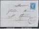 FRANCE N°46B SUR LETTRE GC 4096 LES VANS ARDECHE + CAD TYPE 16 DU 02/08/1871 - 1870 Uitgave Van Bordeaux