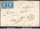 FRANCE PAIRE N°14A SUR LETTRE POUR MONS BELGIQUE PC 605 + CAD DU 11/01/1858 - 1853-1860 Napoléon III.