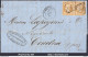 FRANCE PAIRE N°13A SUR LETTRE PC 441 BORDEAUX GIRONDE + CAD DU 22/05/1858 - 1853-1860 Napoléon III