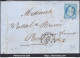 FRANCE N°14A SUR LETTRE PC 1443 GRAULHET TARN + CAD DU 15/07/1858 - 1853-1860 Napoléon III.