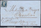 FRANCE N°10 SUR LETTRE PC 2950 STRASBOURG BAS RHIN + CAD DU 15/10/1863 - 1853-1860 Napoléon III