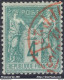 FRANCE TYPE SAGE 4c VERT TYPE I N SOUS B N° 63 AVEC CAD ROUGE DES IMPRIMÉS - 1876-1878 Sage (Typ I)