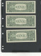 USA - LOT 3 Billets 1 Dollar 2003 NEUF/UNC P.515a § D 945 - Billetes De La Reserva Federal (1928-...)