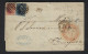 Medaillon 40 Cent En 20 Cent Op Brief Van BRUXELLES NORD In 1862  ; Details & Staat Zie 2 Scans ! LOT 191 - 1849-1865 Medaillons (Varia)