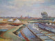 Ancien Tableau Marais Salants Le Croisic Guérande Signé Et Daté 1947 - Huiles