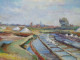 Delcampe - Ancien Tableau Marais Salants Le Croisic Guérande Signé Et Daté 1947 - Olii