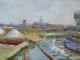 Delcampe - Ancien Tableau Marais Salants Le Croisic Guérande Signé Et Daté 1947 - Huiles