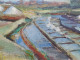 Delcampe - Ancien Tableau Marais Salants Le Croisic Guérande Signé Et Daté 1947 - Huiles