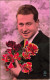 Fantaisie - Un Homme Tenant Un Bouquet De Fleurs - Colorisé - Carte Postale Ancienne - Mannen