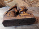 Delcampe - Sculpture Couple De Bretons Bois Sculpté Signé Henri Gouzien Bretagne - Wood