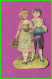 Image Chromo Découpi -2 Enfants Avec Des Fleurs Et Une Lettre Courrier - Children