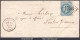 FRANCE N°29B SUR LETTRE GC 1736 GUEUGNON SAONE ET LOIRE + CAD DU 29/03/1870 - 1863-1870 Napoléon III. Laure