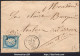 FRANCE N°60C SUR LETTRE GC 1736 GUEUGNON SAONE ET LOIRE + CAD DU 04/07/1875 - 1871-1875 Cérès