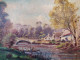 Tableau Paysage Barque Pêcheurs Sur Rivière Signé Chiffonny 01 - Oils