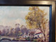 Tableau Paysage Barque Pêcheurs Sur Rivière Signé Chiffonny 01 - Oils