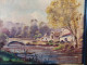 Delcampe - Tableau Paysage Barque Pêcheurs Sur Rivière Signé Chiffonny 01 - Huiles