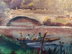 Delcampe - Tableau Paysage Barque Pêcheurs Sur Rivière Signé Chiffonny 01 - Oelbilder