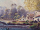 Delcampe - Tableau Paysage Barque Pêcheurs Sur Rivière Signé Chiffonny 01 - Oelbilder