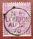 SUPERB SG 109: GB Queen Victoria 1867-80 6d Mauve Wmk Spray Of Rose Plate 8 Cancelled "N F LONDON 1870" (Great Britain - Gebraucht