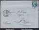 FRANCE N° 22 SUR LETTRE GC 1952 LANNION COTES DU NORD + CAD DU 04/04/1863 - 1862 Napoléon III.