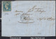 FRANCE N° 22 SUR LETTRE GC 1837 L'ISLE EN JOURDAIN GERS + CAD DU 13/09/1863 - 1862 Napoléon III.