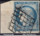 FRANCE TYPE CERES 25c BLEU N° 4 GRAND BDF AVEC OBLITERATION GRILLE - 1849-1850 Cérès