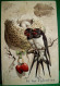 Cpa ST VALENTIN Oiseaux HIRONDELLES  NID COEURS PENDENTIF 1915 BIRDS NEAR NEST SWALLOWS VALENTINE OLD PC - Valentijnsdag