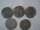 LOT DE 5 PIECES DIFFERENTES DE 1 FRANC MORLON LEGERE. 1941 / 1957 - 1 Franc