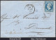 FRANCE N°22 SUR LETTRE GC 2812 PERIERS MANCHE + CAD DU 30/04/1866 - 1862 Napoléon III