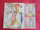 CALENDRIER ALMANACH 1991 OBERTHUR FEMMES CHICS PERSONNAGES EN HIVER VINTAGE - Big : 1991-00