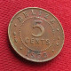 Belize 5 Cents 1975 KM# 34 Lt 1488 *VT Beliz Belice - Belize