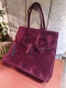 Ancien Sac Velours Bordeaux Vintage Monogramme - Autres & Non Classés