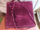 Delcampe - Ancien Sac Velours Bordeaux Vintage Monogramme - Sonstige & Ohne Zuordnung