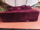 Delcampe - Ancien Sac Velours Bordeaux Vintage Monogramme - Sonstige & Ohne Zuordnung